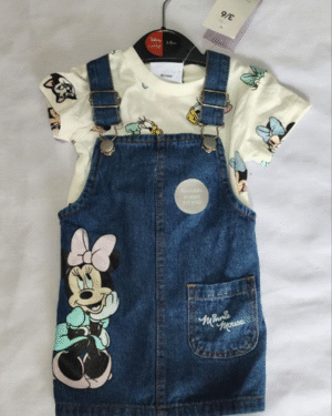Ensemble salopette fille minnie