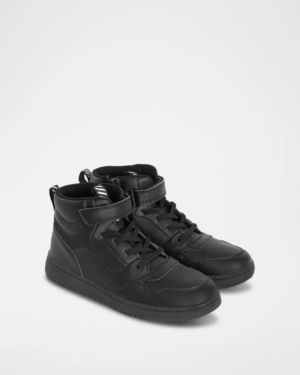 Baskets montantes Cool Club garçon – Noir – Scratch & lacets