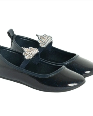 Ballerines Cool Club fille – Bleu marine verni – Couronne strass