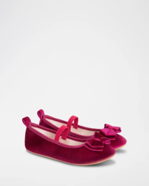 Ballerines fille Cool Club – Rose fuchsia en velours – Nœud décoratif
Description du produit