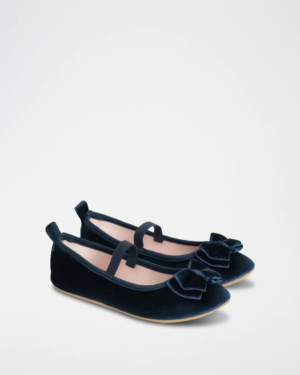 Ballerines fille Cool Club – Bleu marine en velours – Nœud décoratif
Description du produit