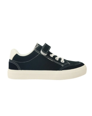 Tennis Okaïdi Enfant Noires en Toile – Scratch et Lacets Blancs