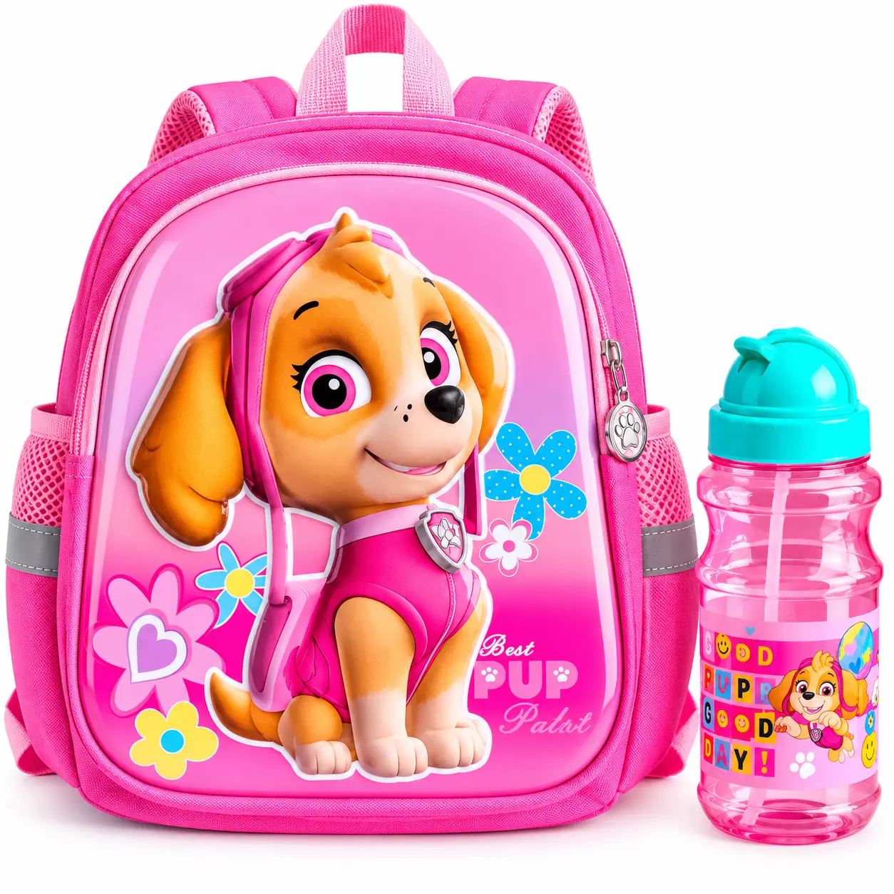 Sac à Dos Pat’Patrouille avec Gourde Assortie – Chase et Stella – Maternelle – Image 6