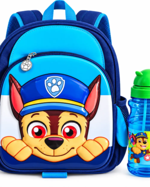 Ensemble Sac à Dos Scolaire Pat’Patrouille Chase Bleu + Gourde Assortie – Maternelle et CP