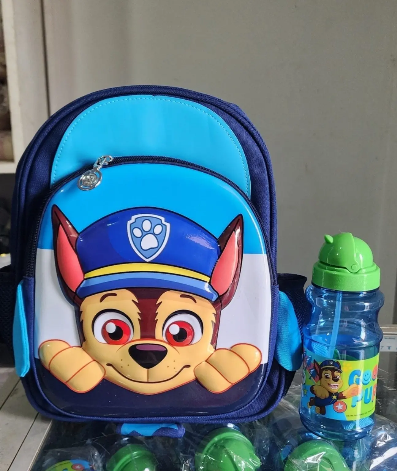 Ensemble Sac à Dos Scolaire Pat’Patrouille Chase Bleu + Gourde Assortie – Maternelle et CP – Image 4